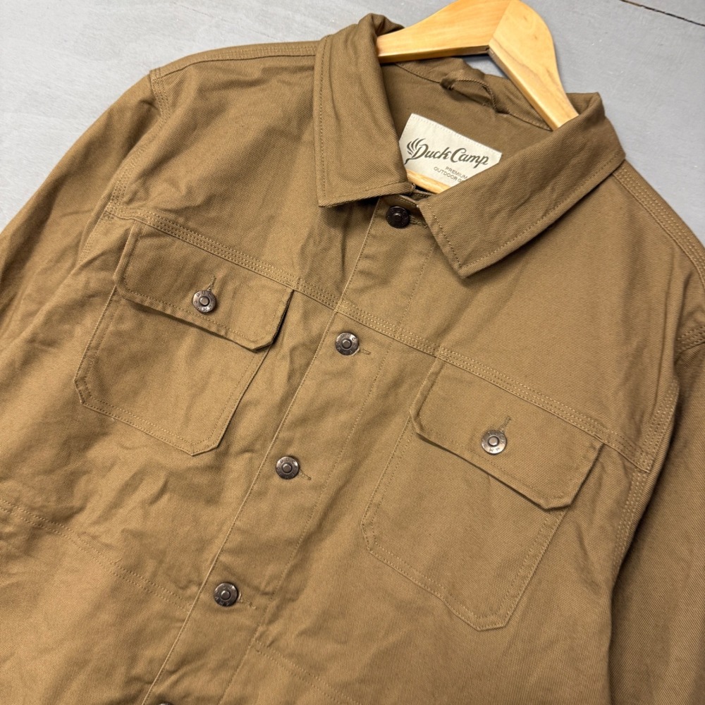 Duck Camp Barn Jacket Brown Canvas Field Utility Chore Coat Shirt XL - Picture 3 of 7